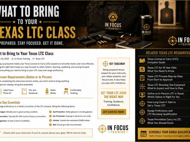 What to Bring to Your Texas LTC Class