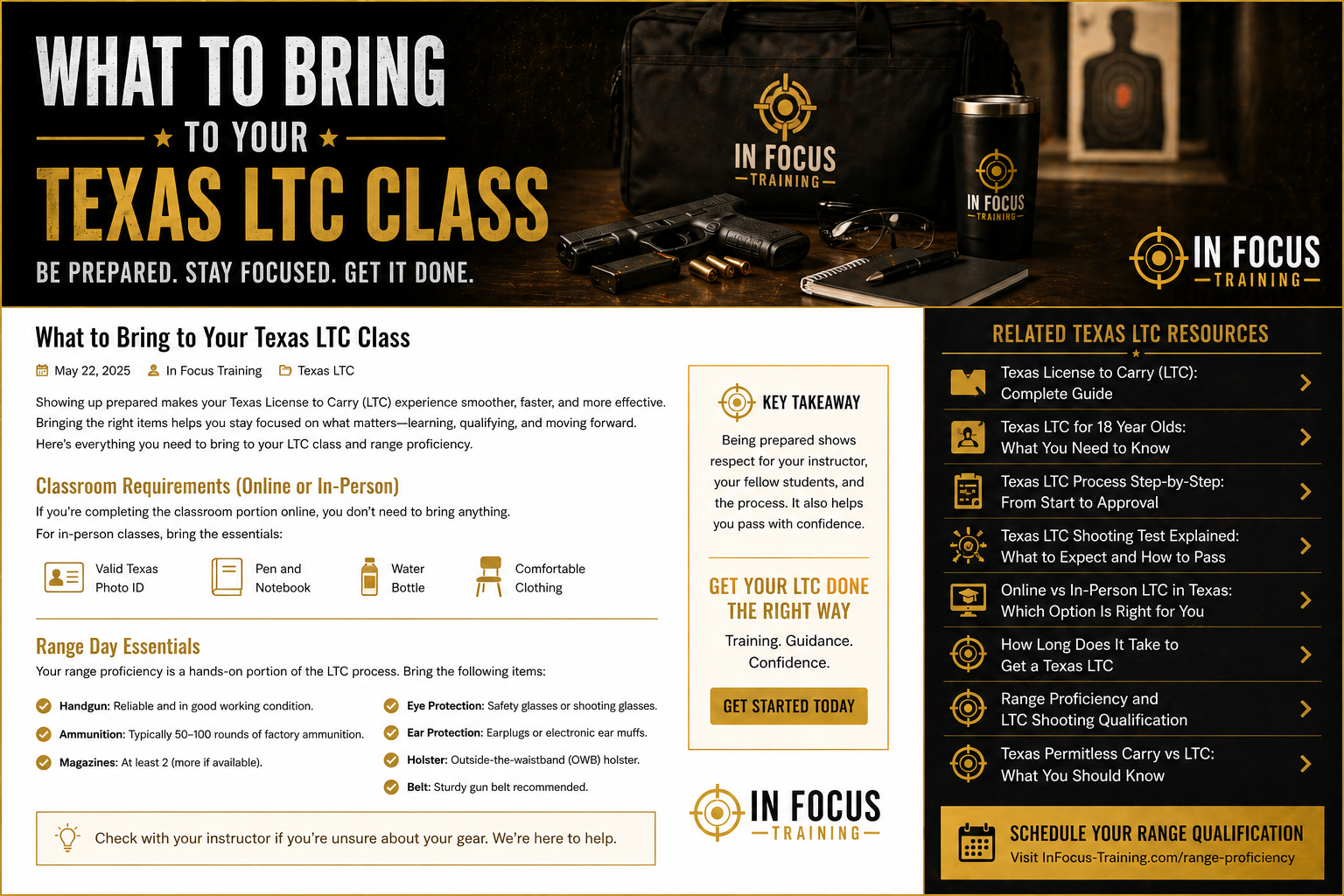 what to bring to Texas LTC class
